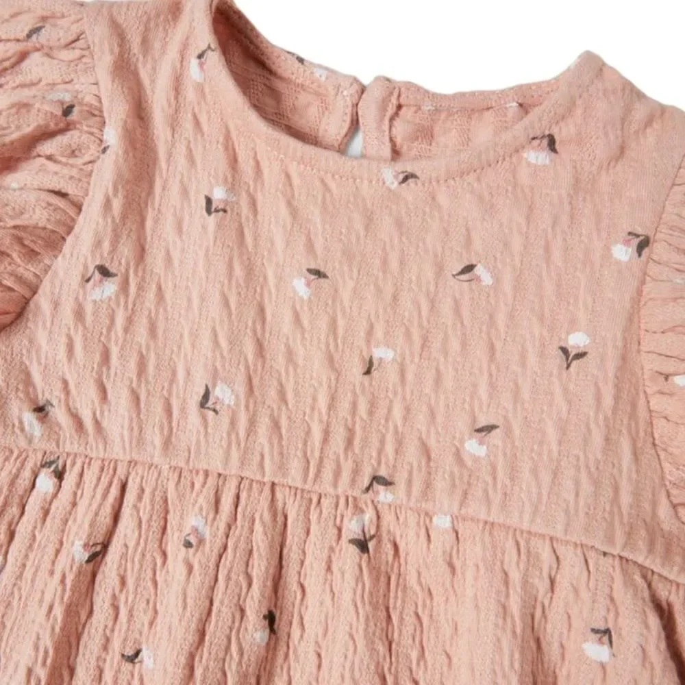 ZARA Kids | Pale Pink | TEXTURED FLORAL DRESS
